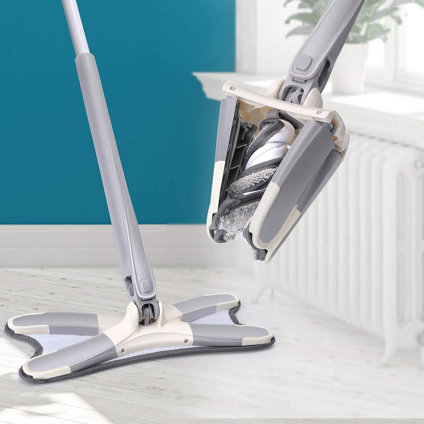 Rotating X Mop Flat Microfiber Floor Mop