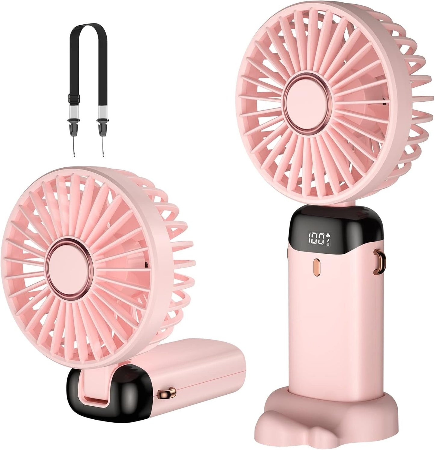 Rechargeable Handheld Fan - With Cable (Random Color)