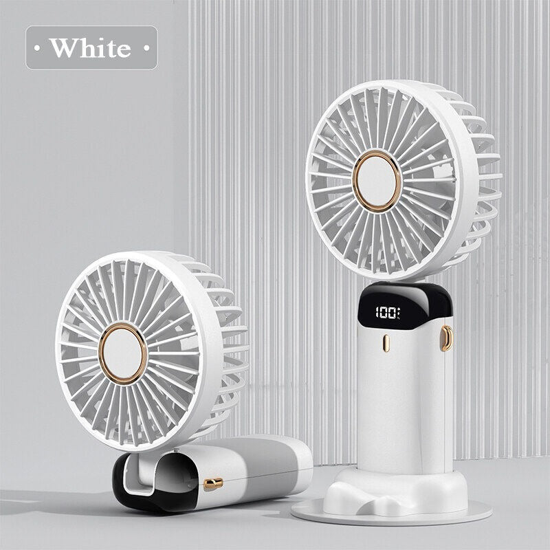 Rechargeable Handheld Fan - With Cable (Random Color)