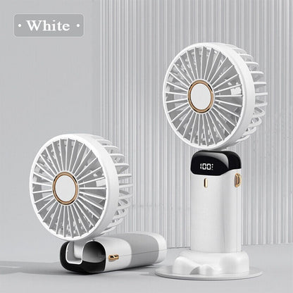Rechargeable Handheld Fan - With Cable (Random Color)