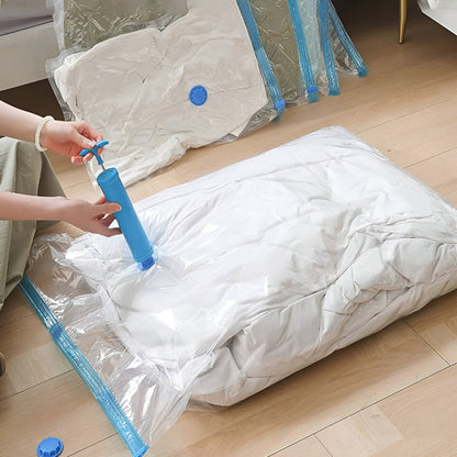 Pack of 5 vacuum seal storage bags 🌀 Includes manual vacuum pump for easy air removal