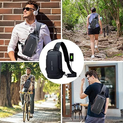 Fashion Men Sling Bag Pack with Lock