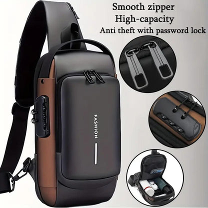 Fashion Men Sling Bag Pack with Lock