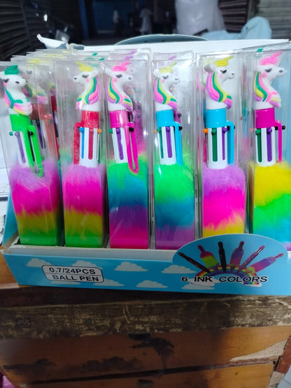 6 Color In 1 Pen Multi Functional Design Smooth (4-Pen Set)
