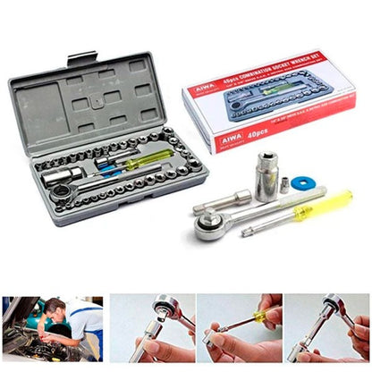 Aiwa 40 PCS Combination Socket Wrench Set