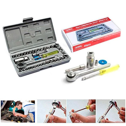 Aiwa 40 PCS Combination Socket Wrench Set