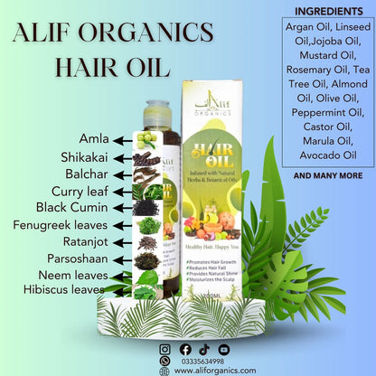 Alif Organics Natural Hair Oil