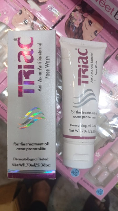 Triac Anti Acne Anti Bacterial Face Wash 70ml for Acne-Prone Skin