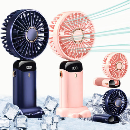 Rechargeable Hand Fan with LED Display