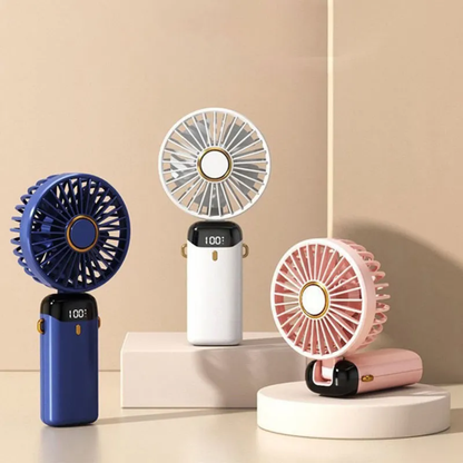 Rechargeable Hand Fan with LED Display
