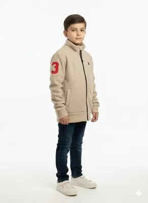 1 Pc Boy's Stitched Fleece Texture Hoodie