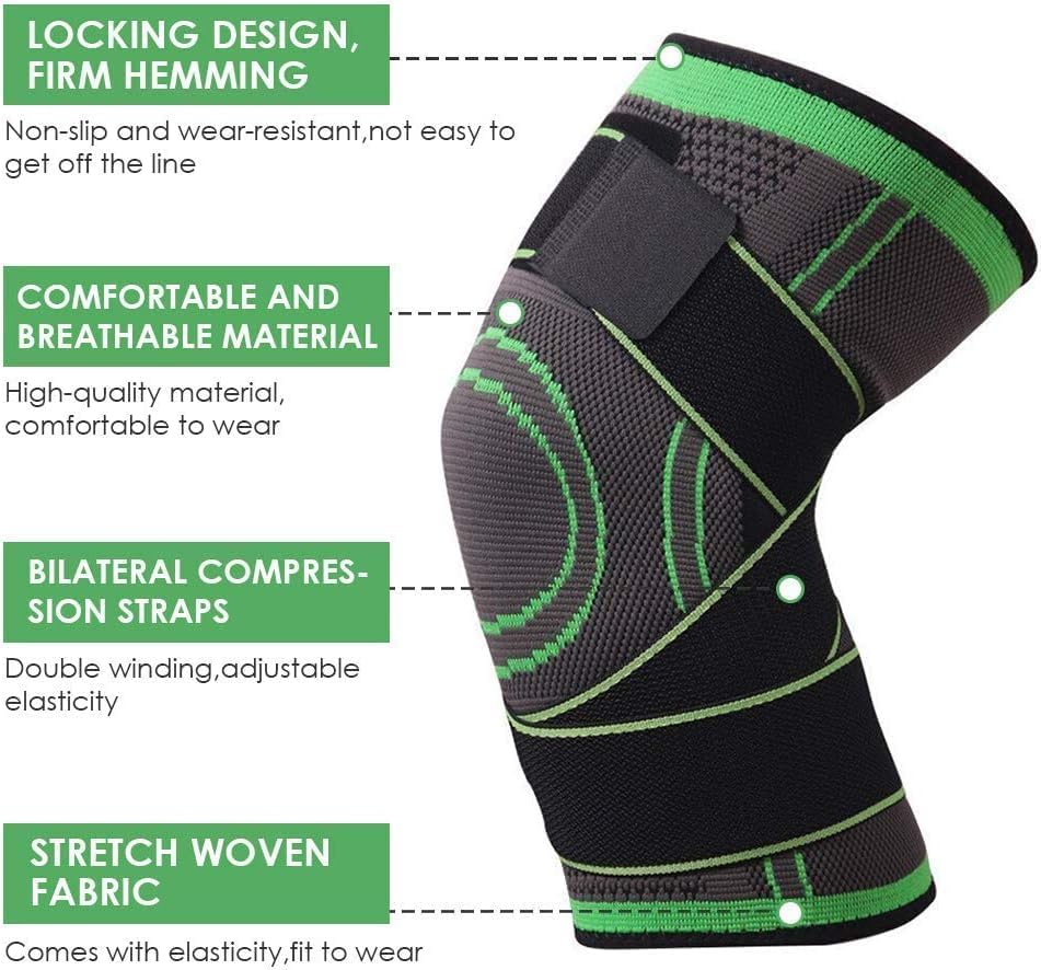Adjustable Knee Support Brace with 3D Weave Compression Technology