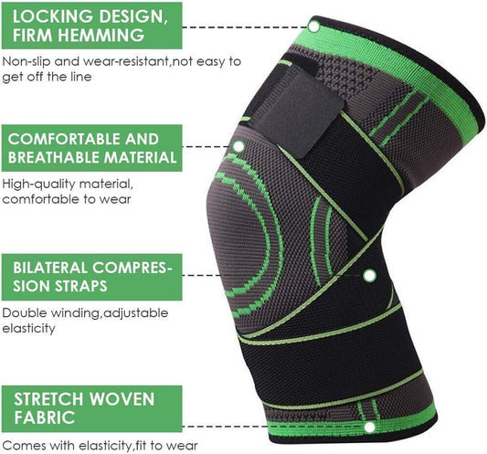 Adjustable Knee Support Brace with 3D Weave Compression Technology