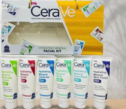 CeraVe 6 in 1 Hydrating Mineral Facial Kit – Deep Cleansing & Glowing Skin