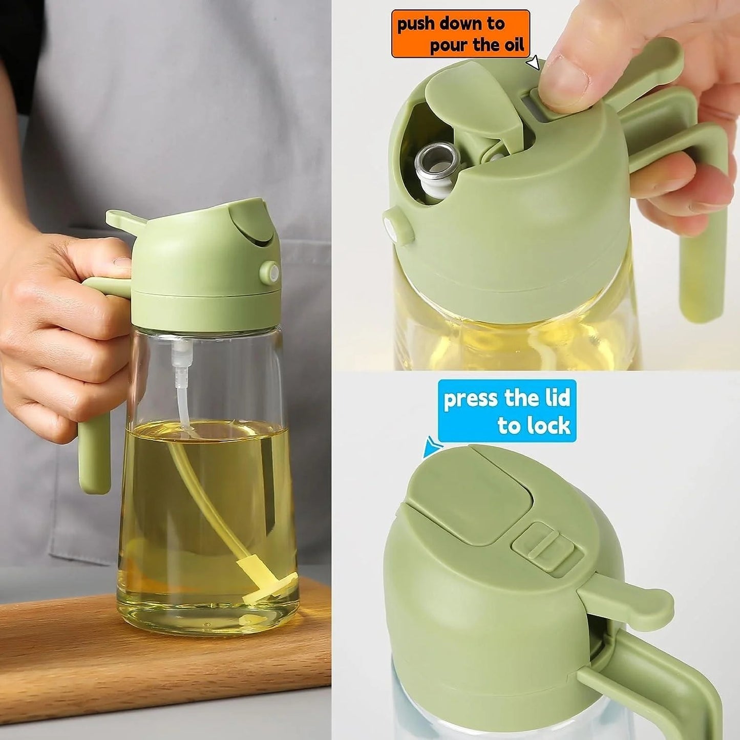2-in-1 Oil Spray Bottle (470–500ml)