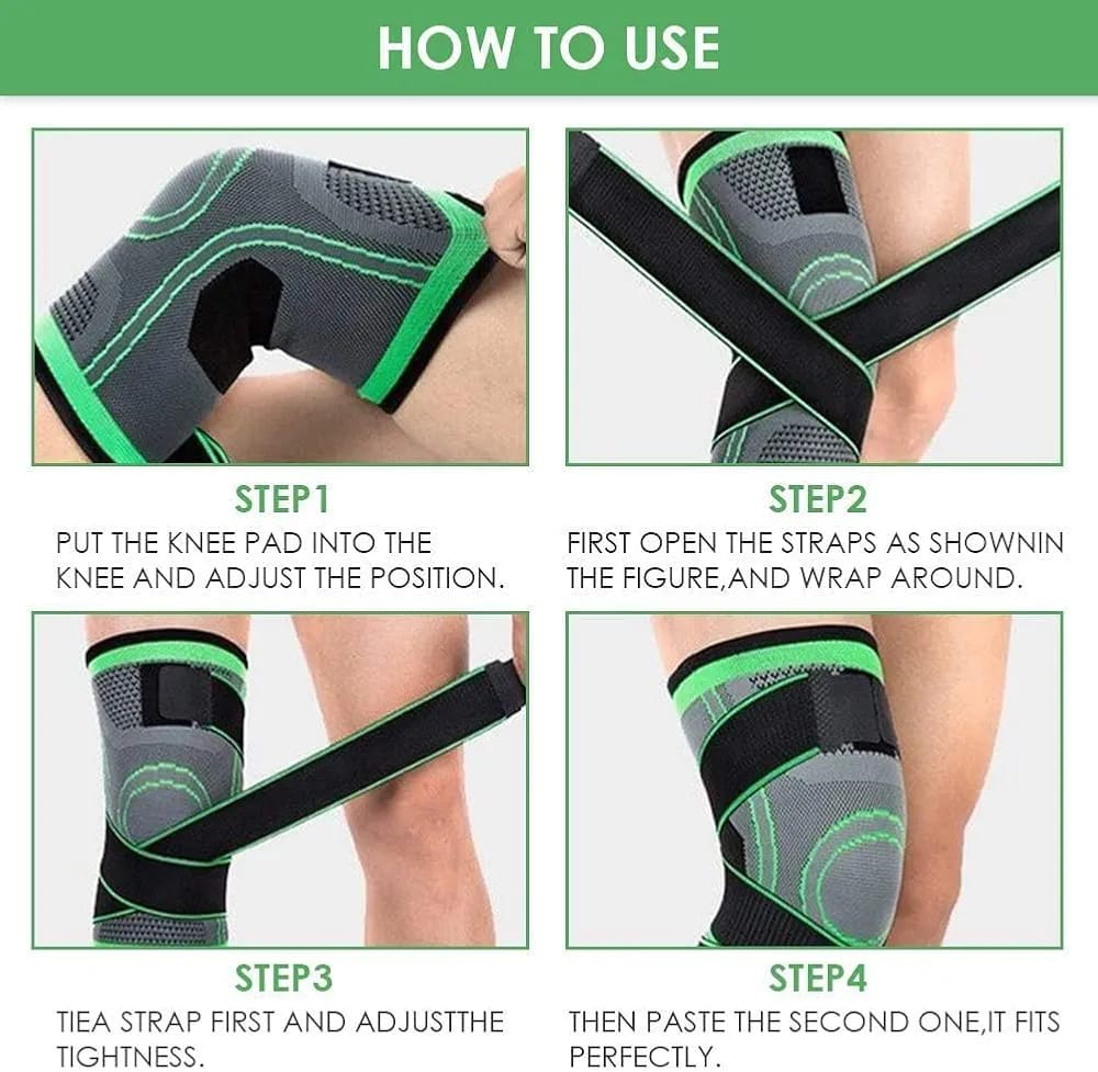 Adjustable Knee Support Brace with 3D Weave Compression Technology