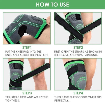 Adjustable Knee Support Brace with 3D Weave Compression Technology