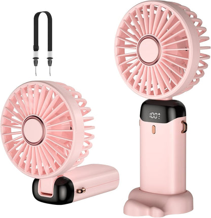 Rechargeable Handheld Fan - With Cable (Random Color)
