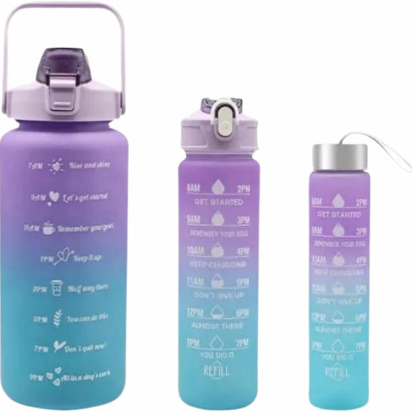 🥤 Sports Water Bottles – 3 Pcs Set  Leak-Proof Flip Top Lid | Random Colors