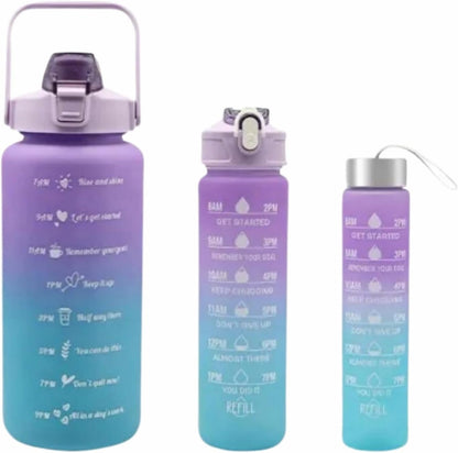 🥤 Sports Water Bottles – 3 Pcs Set  Leak-Proof Flip Top Lid | Random Colors
