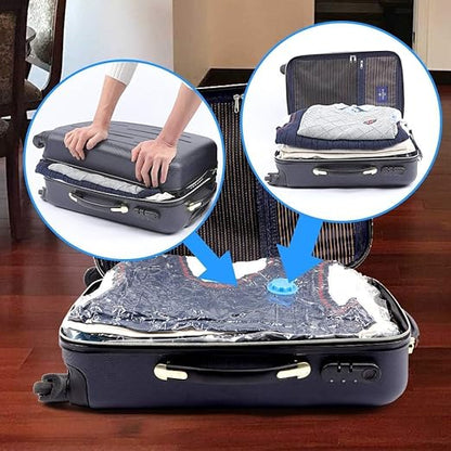Pack of 5 vacuum seal storage bags 🌀 Includes manual vacuum pump for easy air removal
