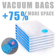 Pack of 5 vacuum seal storage bags 🌀 Includes manual vacuum pump for easy air removal