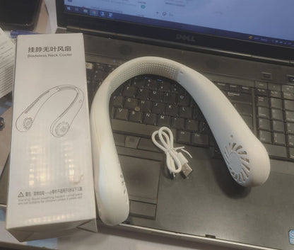 Portable Bladeless Neck Cooler Fan – 360° Airflow USB Rechargeable Hands-Free